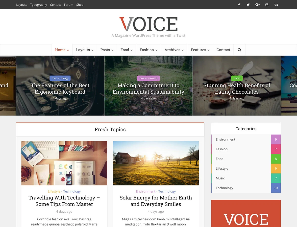 Voice WordPress haber teması